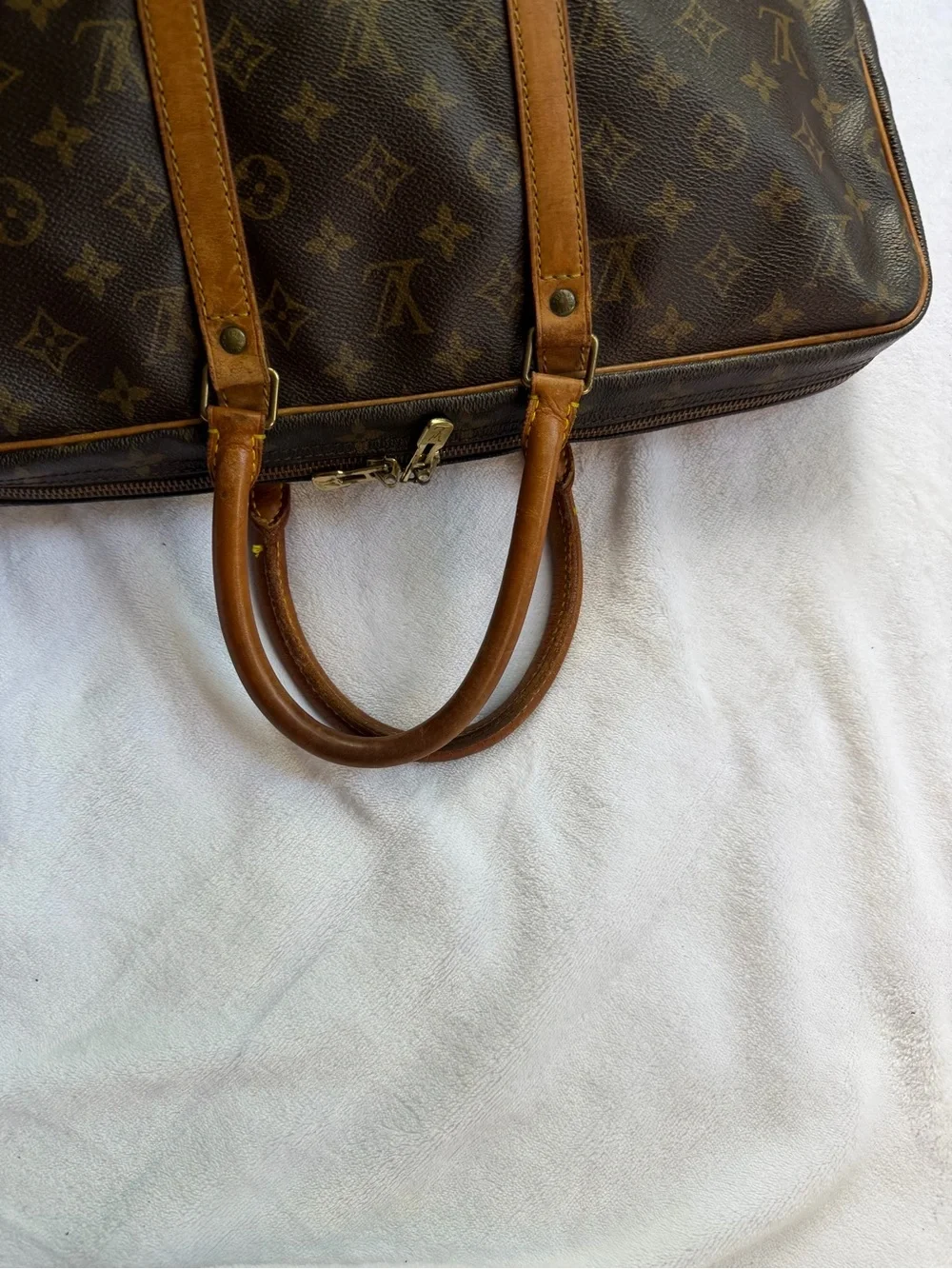 💓 Louis Vuitton Monogram Porte Documents briefcase /Tan Weekender